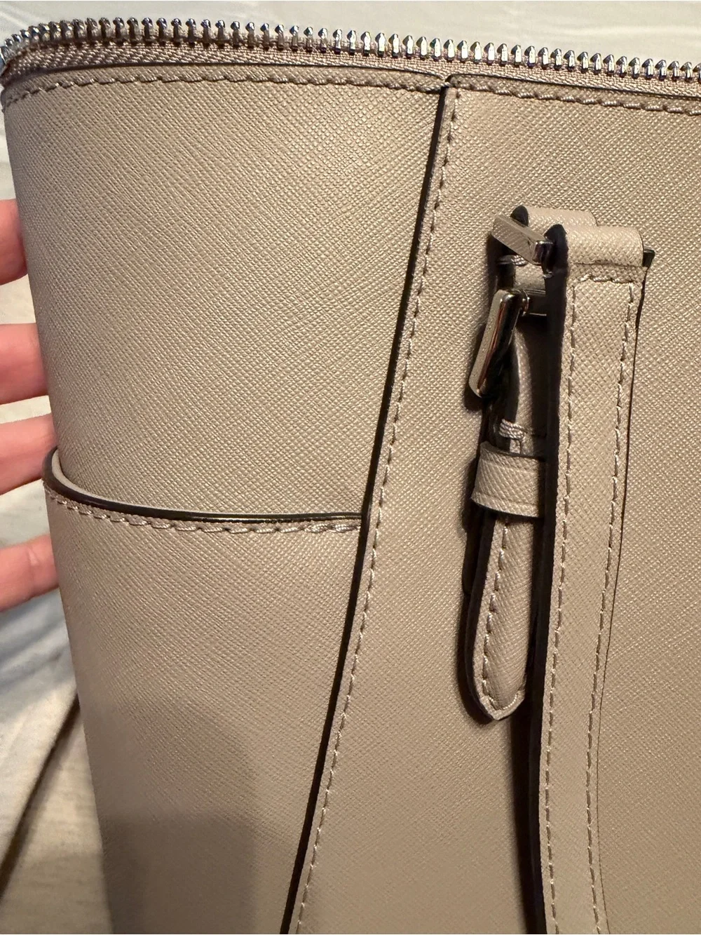 Michael Kors Saffiano Tote in Taupe